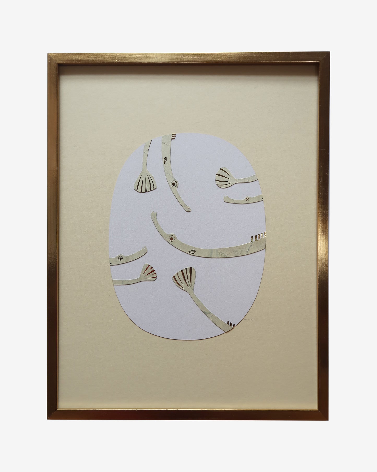 Nysgerrige tangnåle i guld 43x33